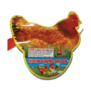 Hen Blowing Balloons